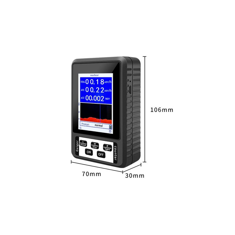 Portable Nuclear Radiation Detector Handheld Personals Geiger Counter X-rays γ-rays β-rays Detecting Tool Real-time Mean Cumulative Dose Modes Practical Household Radioactive Tester - Image 4
