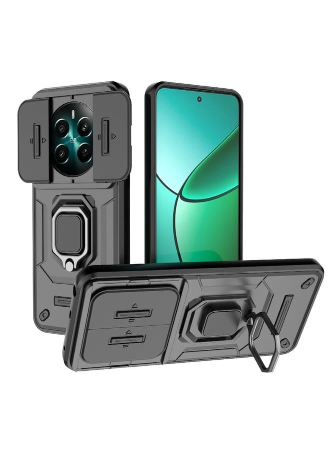 اس-توب جراب لهاتف Realme 12+ 5G Global Sliding Camshield TPU + PC جراب هاتف مقاوم للصدمات مع حامل - Image 1