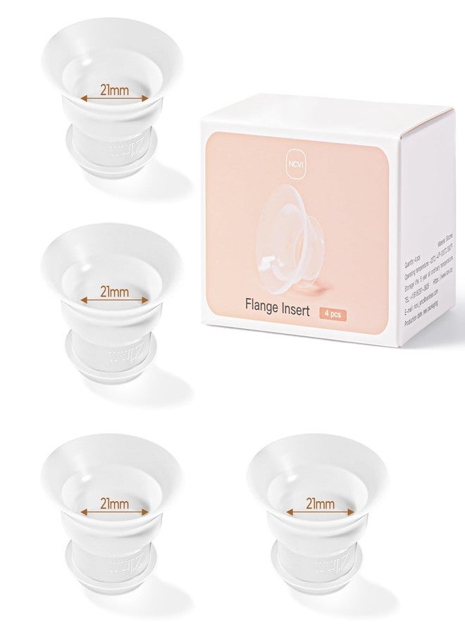 NCVI Silicone Flange Insert for 24mm Flange/Shield, Compatible with NCVI Wearable Breast Pump 8111/8131/8122-3/8787/8786/3110, Breastfeeding Essential for Moms, 4PCS (21mm) - Image 1