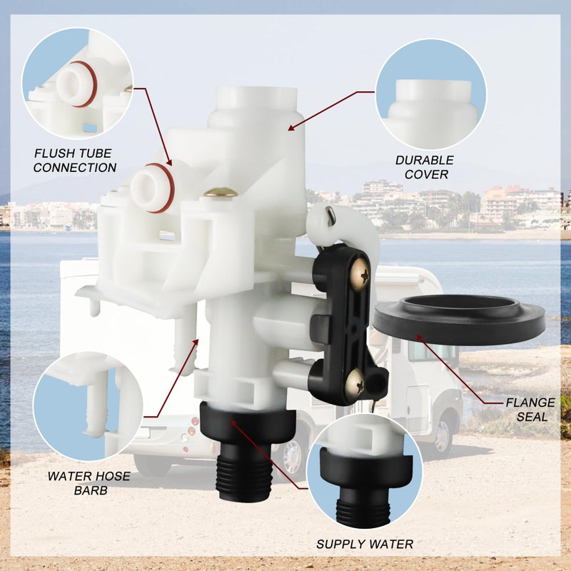 Vypart 31705 31688 31687 31653 RV Toilet Water Valve kit- Freeze Resistance & Leakage-Resistant RV Toilet Parts for Thetford Aqua-Magic V High and Low by Vypart - Image 3