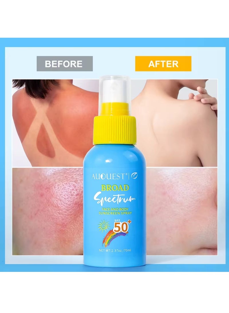 70ml Sunscreen Spray for Face and Body SPF 50+ Lightweight Non Greasy Spray Broad Spectrum SPF 50 Sunscreen Stops Up to 98% of UVA UVB Rays Water and Sweat Resistant Sunscreen Spray - pzsku/Z191807861BC6600DB7F0Z/45/_/1723636436/13307236-efa8-4313-8475-c1e69eb745a3