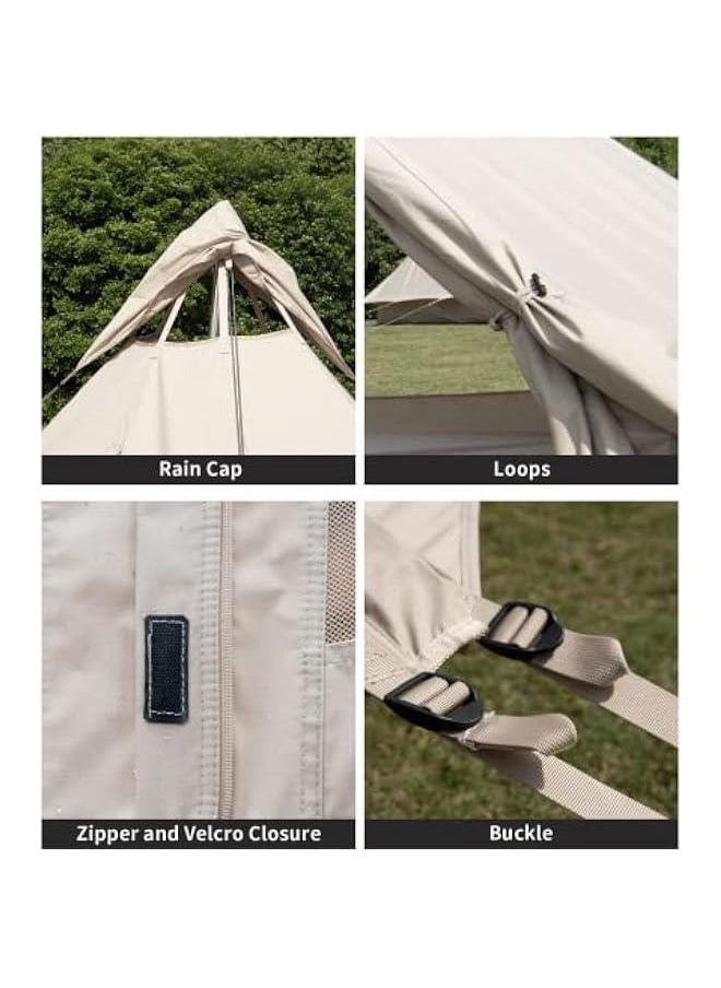 Arabest - Spacious Cotton Canvas Teepee Tent for Camping, 4/6/8 Person, Bell Tent for Glamping, Yurt Tent, Breathable and Tall - Image 1