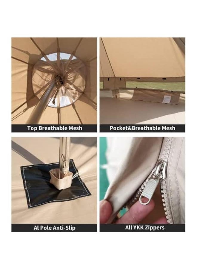 Arabest - Spacious Cotton Canvas Teepee Tent for Camping, 4/6/8 Person, Bell Tent for Glamping, Yurt Tent, Breathable and Tall - Image 1