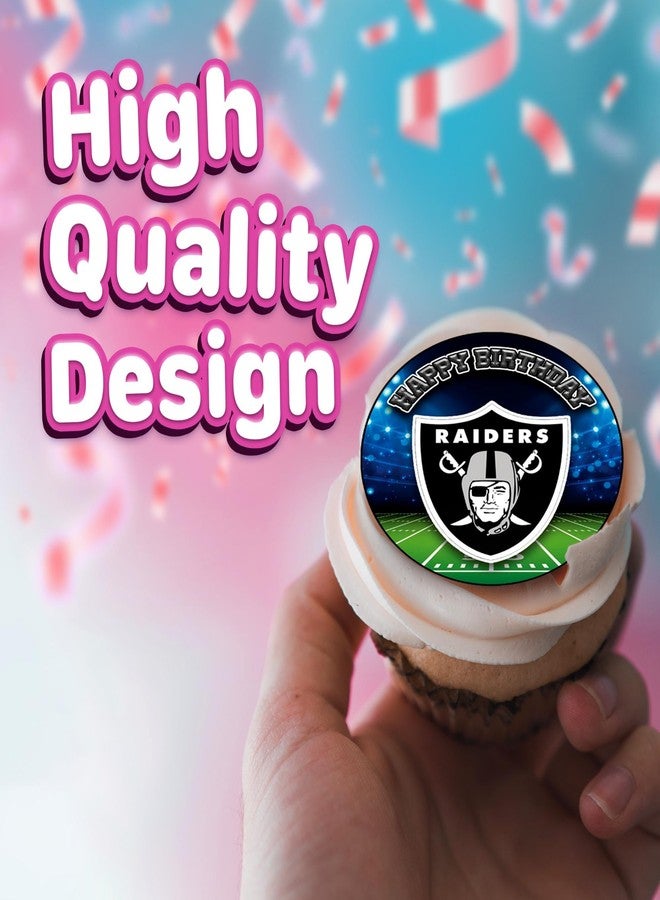 NATURAL BEHAVIOUR 30 x Edible Cupcake Toppers – Raiders Themed Collection of Edible Cake Decorations | Uncut Edible on Wafer Sheet - Image 3