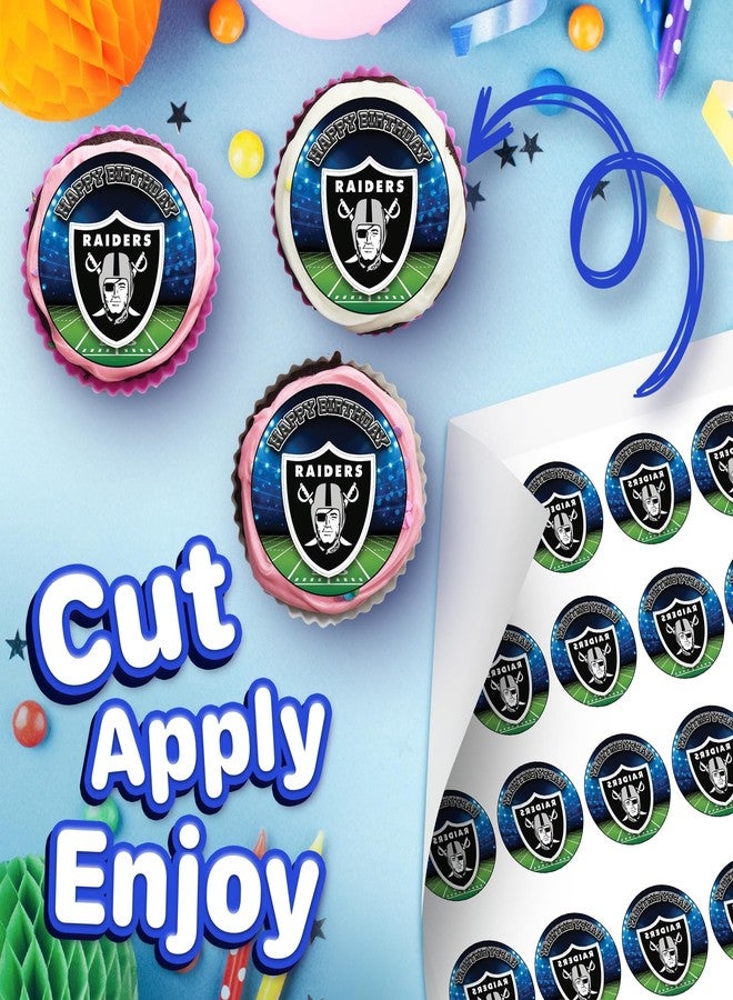 NATURAL BEHAVIOUR 30 x Edible Cupcake Toppers – Raiders Themed Collection of Edible Cake Decorations | Uncut Edible on Wafer Sheet - Image 2