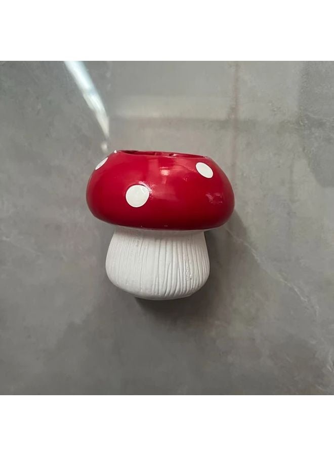 Red Mushroom Vase Large Decorative Resin Home Decor for Desk Living Room Bedroom Office - Image 4