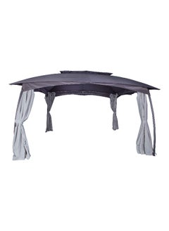 LIVING ACCENTS Roma Steel Frame Gazebo with Curtain Grey 278 x 298 x 398 cm 