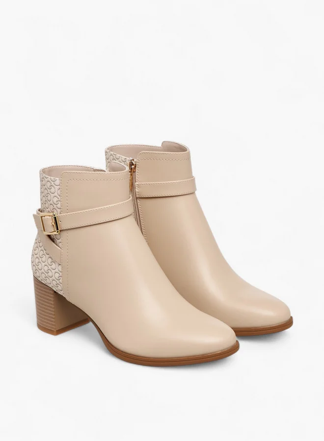 Celeste Women's Solid Ankle Boots with Block Heel