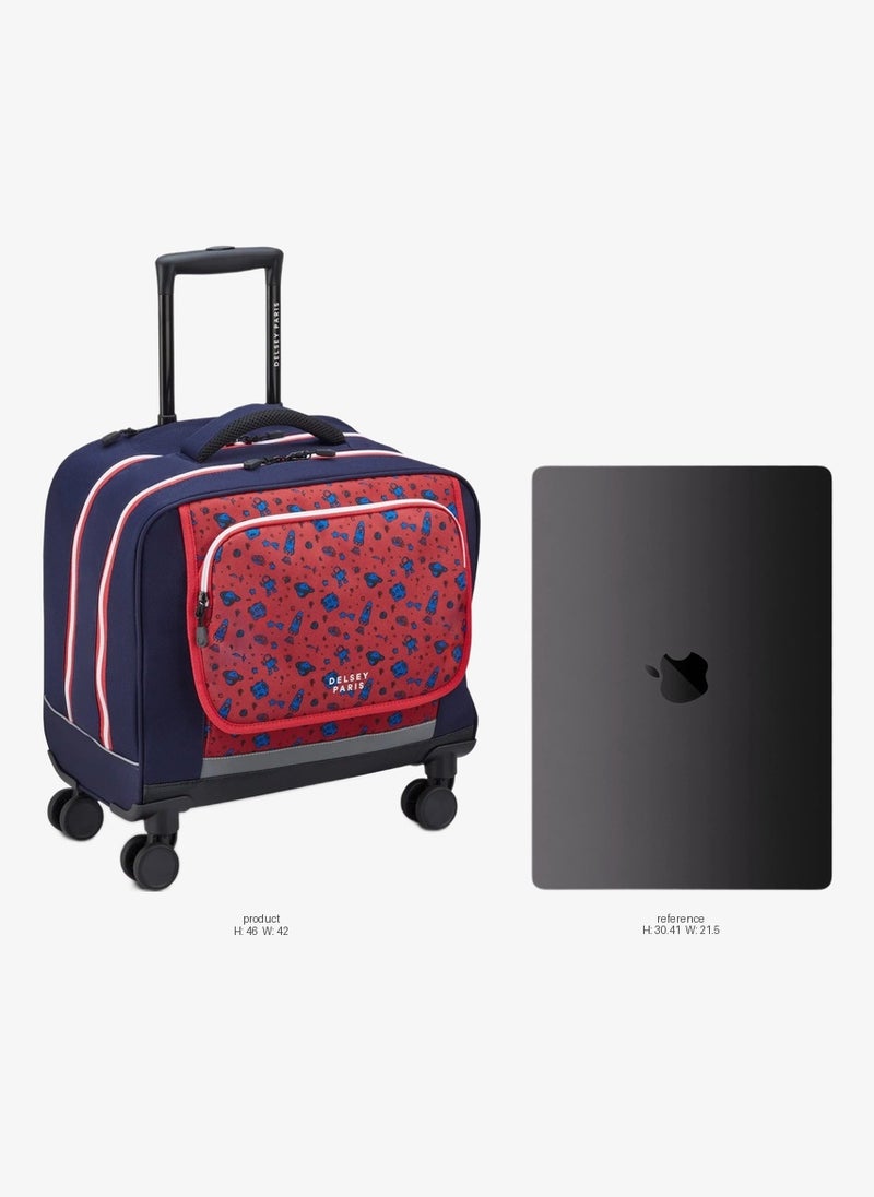 DELSEY Paris Back To School (2025) 4-Double Wheeled Horizontal Trolley Bag – Blue Printing - Image 2