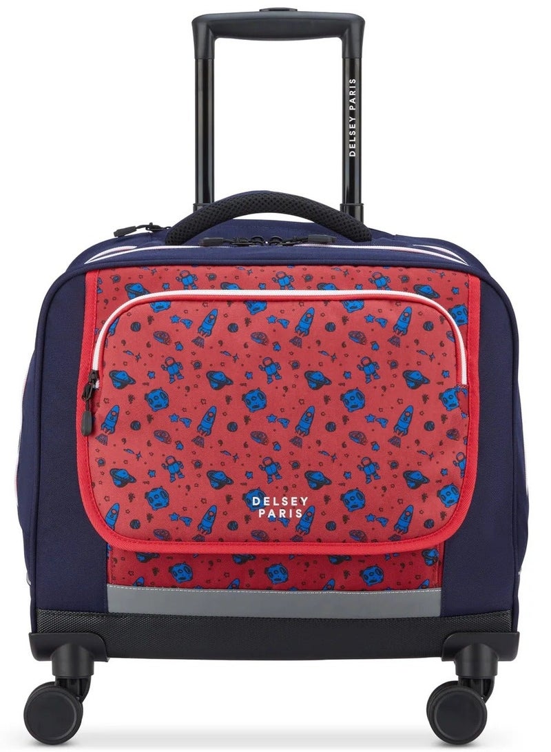 DELSEY Paris Back To School (2025) 4-Double Wheeled Horizontal Trolley Bag – Blue Printing - Image 1