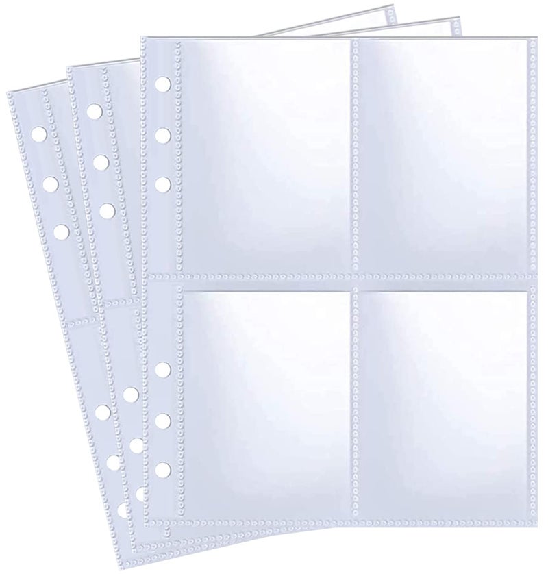 WITHYU 30 Pack 240 Pockets 2.5x3.5â€ Photocard Sleeves for 6 Ring A5 Binder, Ultra-Clear K-pop Photocard Sleeves, Double-Sided 4 Pocket Photo Pages, Top Loading Photo Sheet Protector for Photos, Trading Cards - Image 1