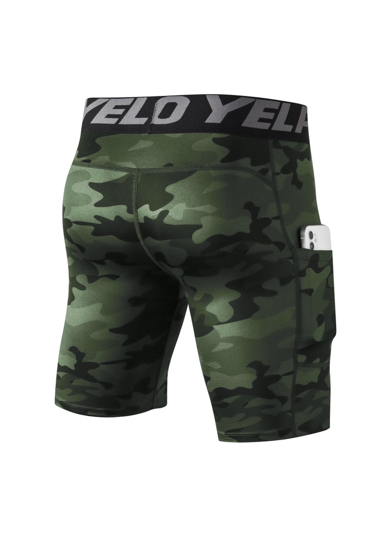 Loquat - Men Quick Dry Breathable Elastic Shorts Green - Image 1