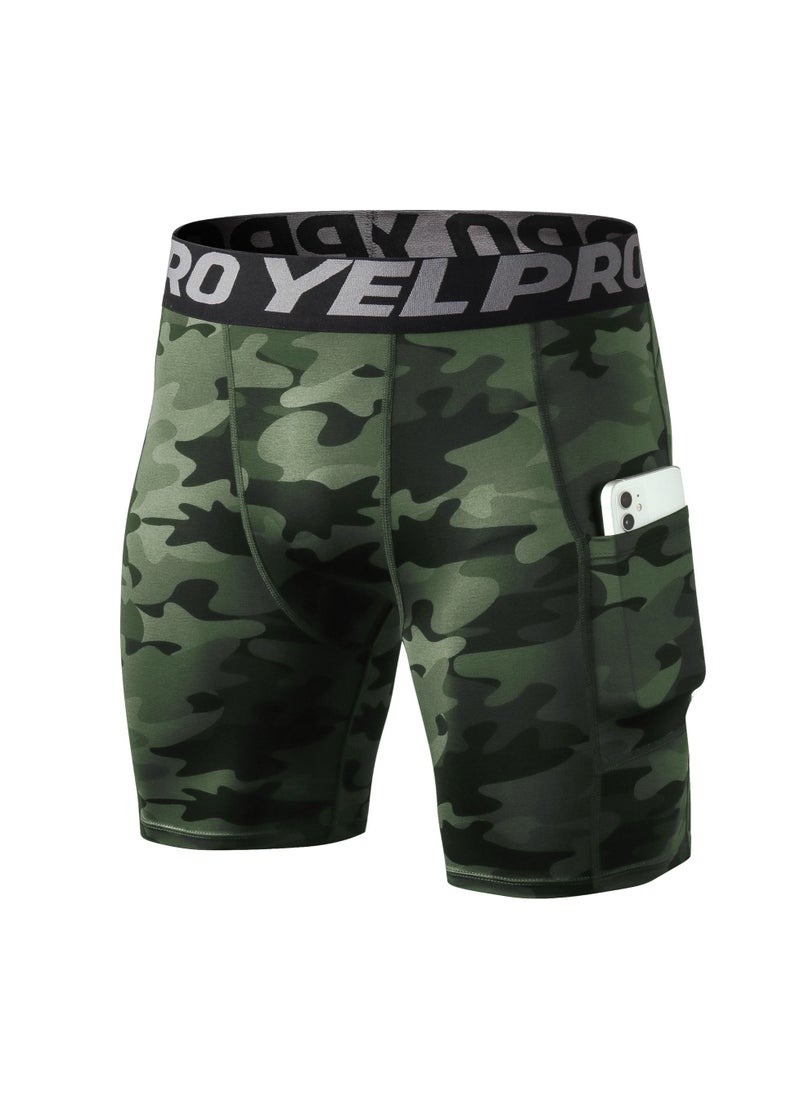 Loquat - Men Quick Dry Breathable Elastic Shorts Green - Image 1