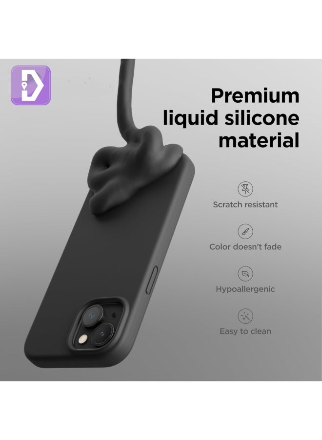 Delivus Iphone 15, Black Silicone Case - Silky Soft Touch with Grade Drop Protection - Anti-Scratch Microfiber Lining - Shockproof Protective Phone Case Slim Thin Cover - Image 2