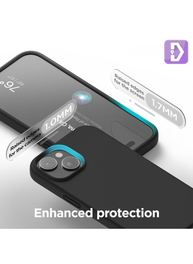 Delivus Iphone 15, Black Silicone Case - Silky Soft Touch with Grade Drop Protection - Anti-Scratch Microfiber Lining - Shockproof Protective Phone Case Slim Thin Cover - Image 4