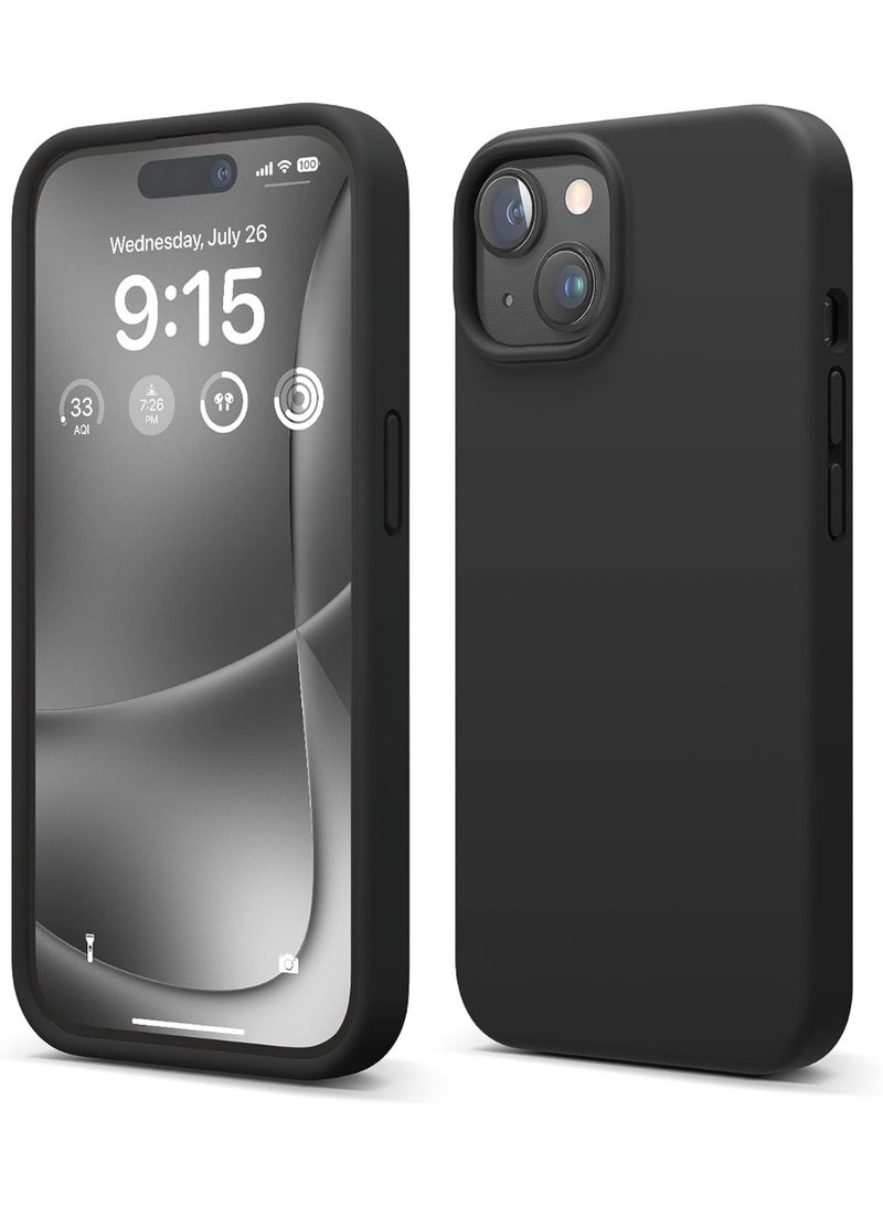 Delivus Iphone 15, Black Silicone Case - Silky Soft Touch with Grade Drop Protection - Anti-Scratch Microfiber Lining - Shockproof Protective Phone Case Slim Thin Cover - Image 1