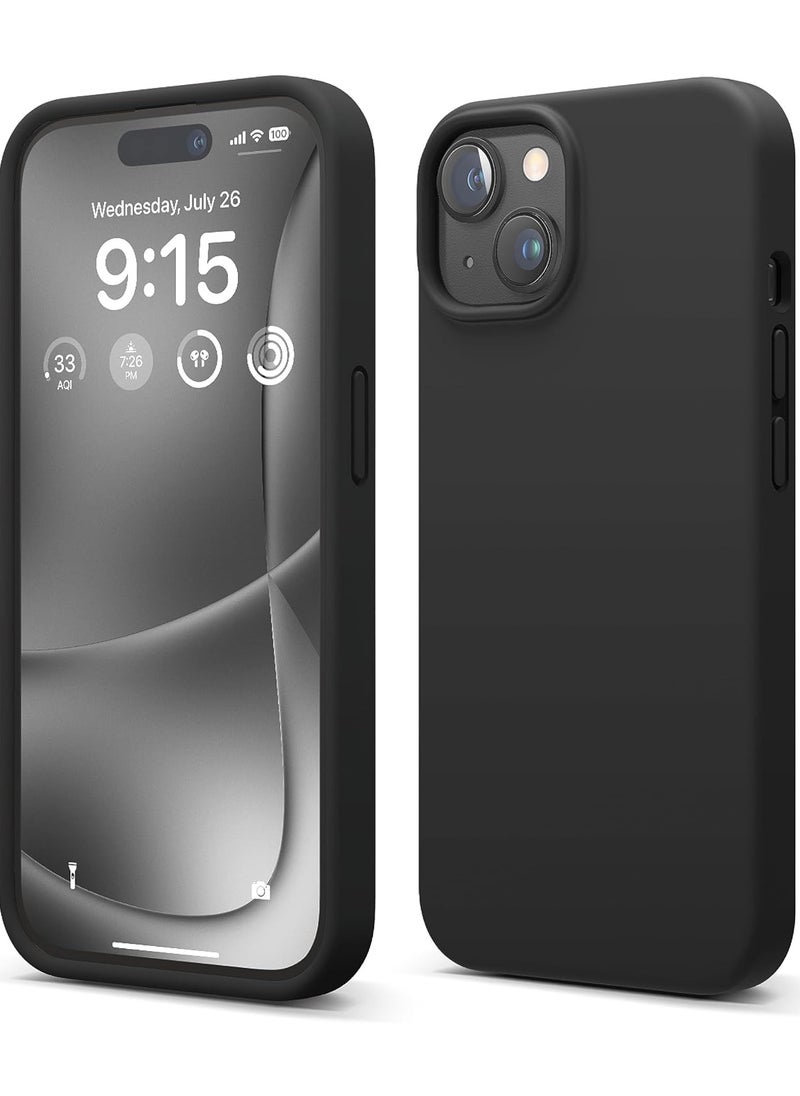 Delivus Iphone 15, Black Silicone Case - Silky Soft Touch with Grade Drop Protection - Anti-Scratch Microfiber Lining - Shockproof Protective Phone Case Slim Thin Cover  - Image 1