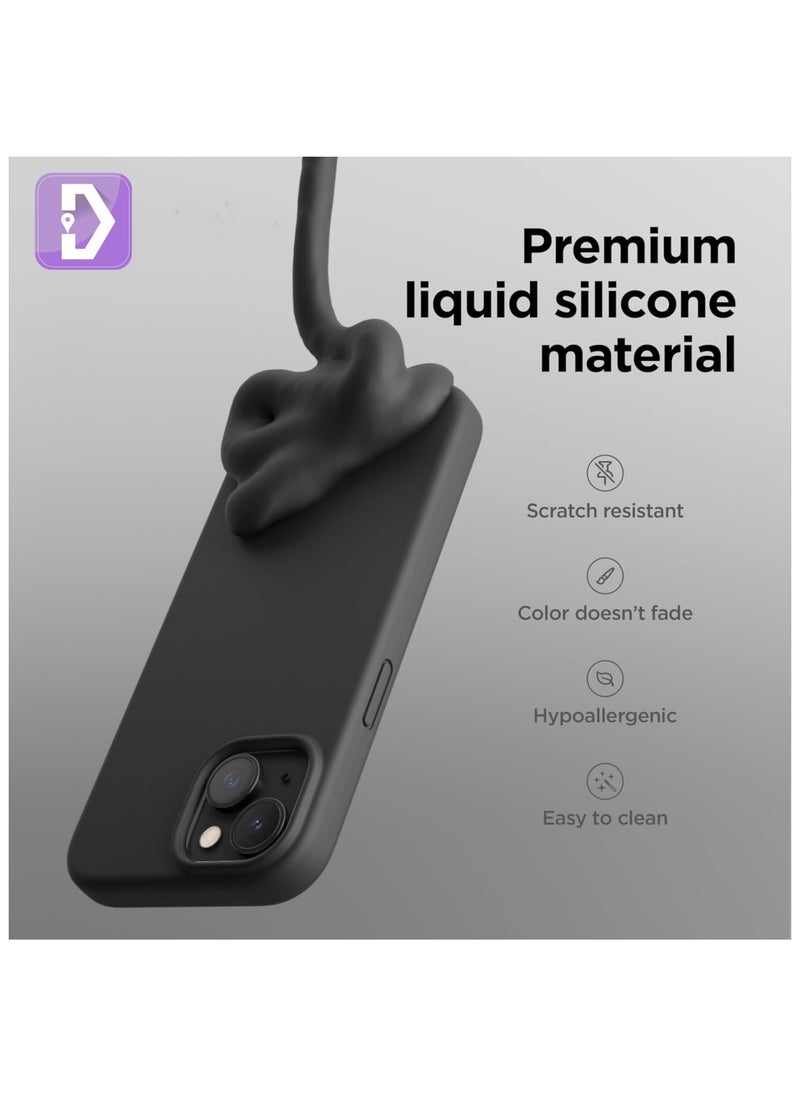 Delivus Iphone 15, Black Silicone Case - Silky Soft Touch with Grade Drop Protection - Anti-Scratch Microfiber Lining - Shockproof Protective Phone Case Slim Thin Cover  - Image 3