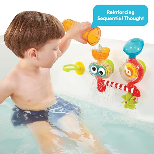 Yookidoo Baby Toddler Bath Toy (Ages 1-3) Spinning Gears & Rotating Googly Eyes - Mold Free Suction Cups Attach to Any Bath Tub or Shower - Spin N Sprinkle Water Lab - Great for Boys, Girls, & Kids - Image 2