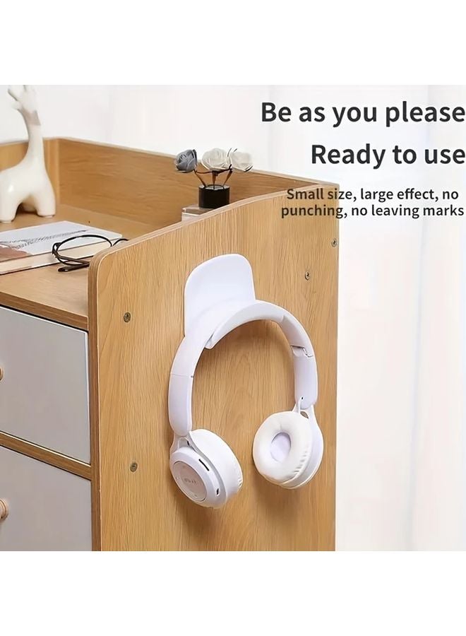 2pcs Black Adhesive Headphone Stand Holder Wall Mount Hook For Gaming Desktop - Image 5