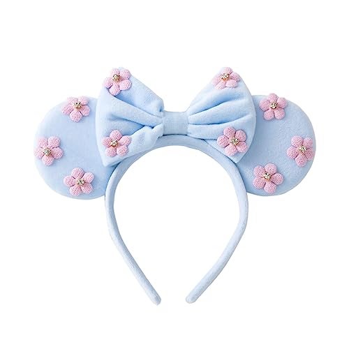 KARETT Sky Blue Hairband Mouse Ears for Women Girls One Size Fits All for Disney Fans Hair Styling - Image 1