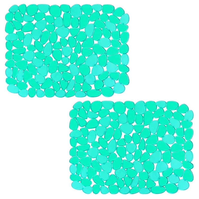 Bligli Pebble Sink Mat for Stainless SteelCeramic Sinks PVC EcoFriendly Sink Protectors Mats for Bottom of Kitchen Sink Dish Drying Mat for Dishes and Glassware 157 x 118 inch Green
