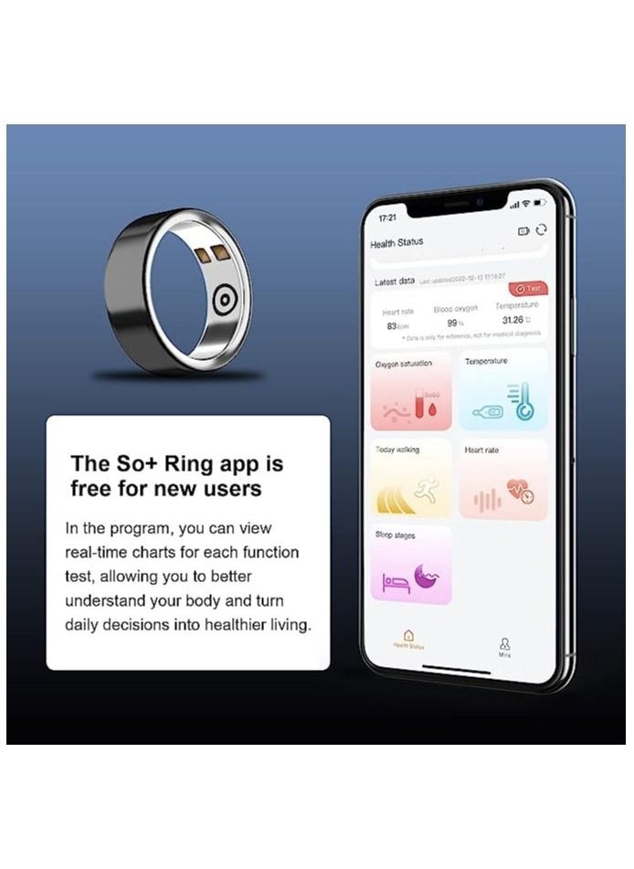 AROAQ - Health Fitness Tracker Smart Ring for Heart Rate Monitor Sleep Monitor Checks Body Temperature Blood Oxygen Ring with APP/Bluetooth Waterproof - Image 1