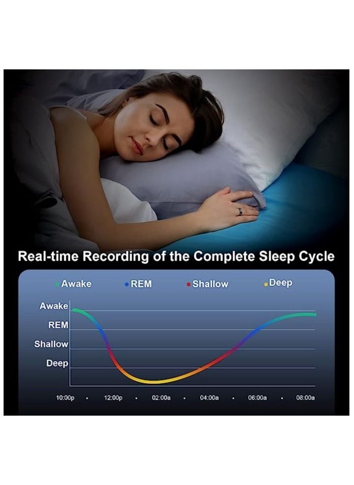 AROAQ - Health Fitness Tracker Smart Ring for Heart Rate Monitor Sleep Monitor Checks Body Temperature Blood Oxygen Ring with APP/Bluetooth Waterproof - Image 1
