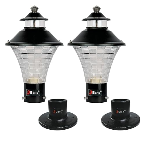 BENE Geruit Outdoor Lamp with Base Stand (Black, 18 Cms, Pack of 2 Pcs) - Image 1