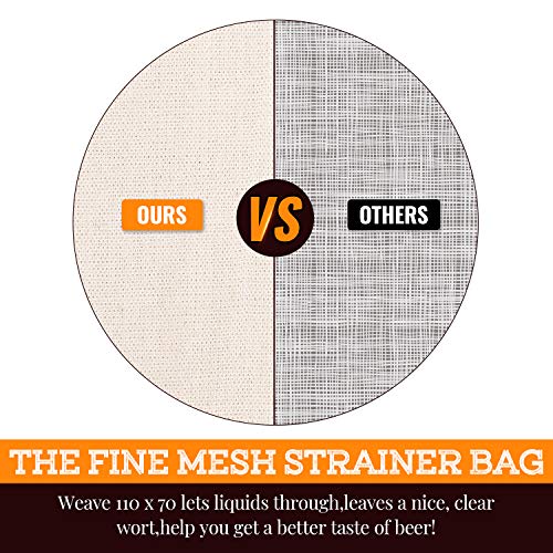 SCENGCLOS Brew Bag, 26" x 22", 2 Pack, 100% Unbleached Cotton Bag for Homebrewing, Fine Cheesecloth Bag for Fruit/Cider/Wine/Beer, Reusable Drawstring Straining - Image 4