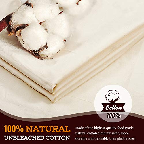 SCENGCLOS Brew Bag, 26" x 22", 2 Pack, 100% Unbleached Cotton Bag for Homebrewing, Fine Cheesecloth Bag for Fruit/Cider/Wine/Beer, Reusable Drawstring Straining - Image 2