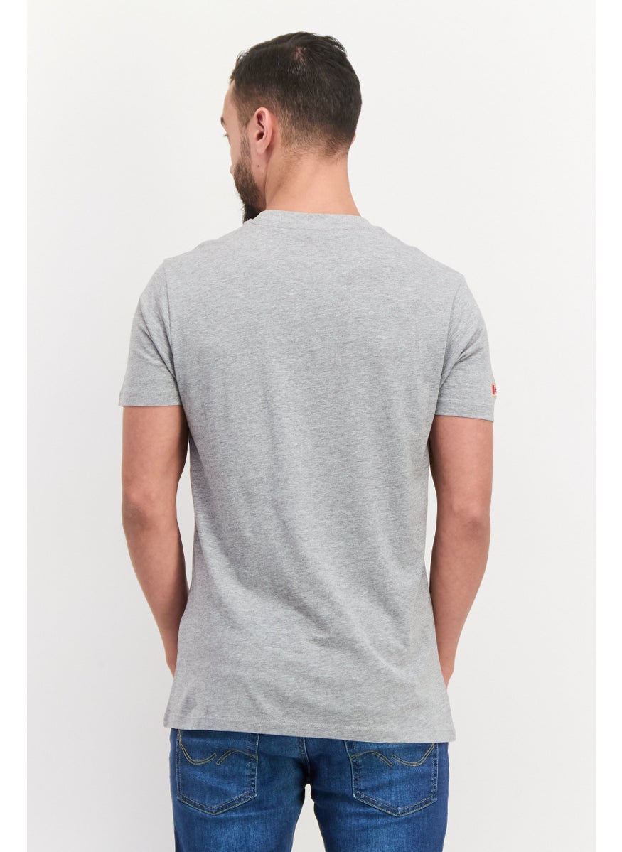 Canadian Peak Men Crew Neck Short Sleeve Brand Logo T-Shirt, Grey  - Image 2