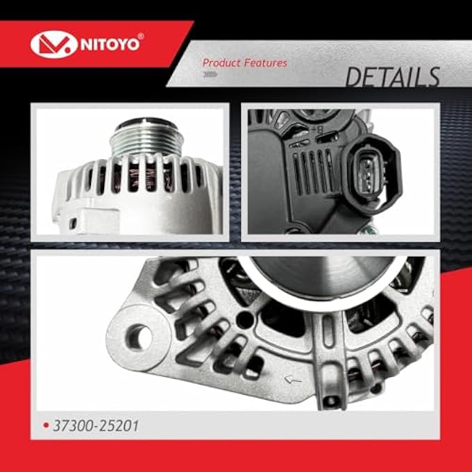 NITOYO 37300-25201 Alternator Compatible with 2006-2010 Sonata - Image 3