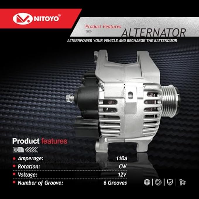 NITOYO 37300-25201 Alternator Compatible with 2006-2010 Sonata - Image 5