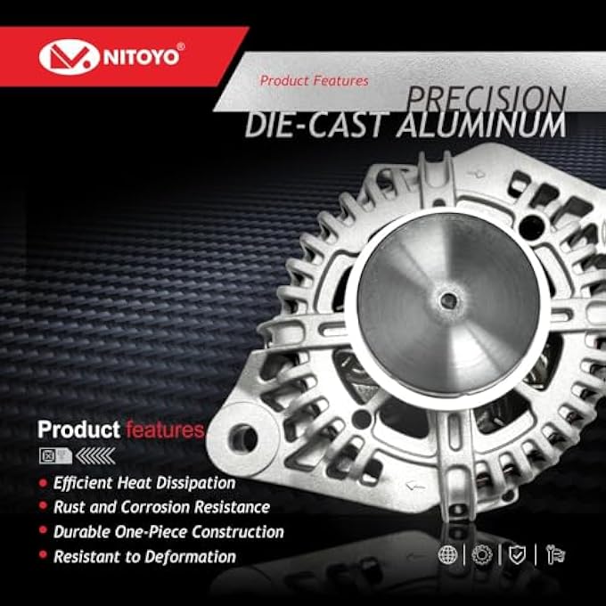 NITOYO 37300-25201 Alternator Compatible with 2006-2010 Sonata - Image 4