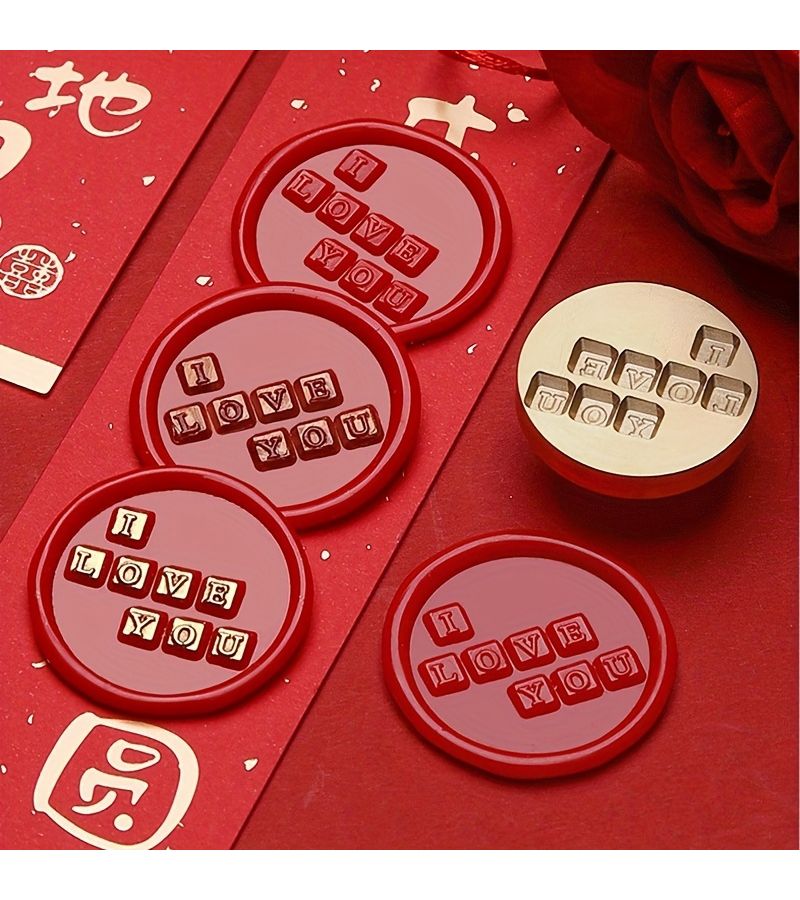 Valentines Day 2024 Little Bears Blessings Rose Embossed Wax Seal Stamp Matte Finish Copper Head For Wedding Invitations Love Letters - Image 3