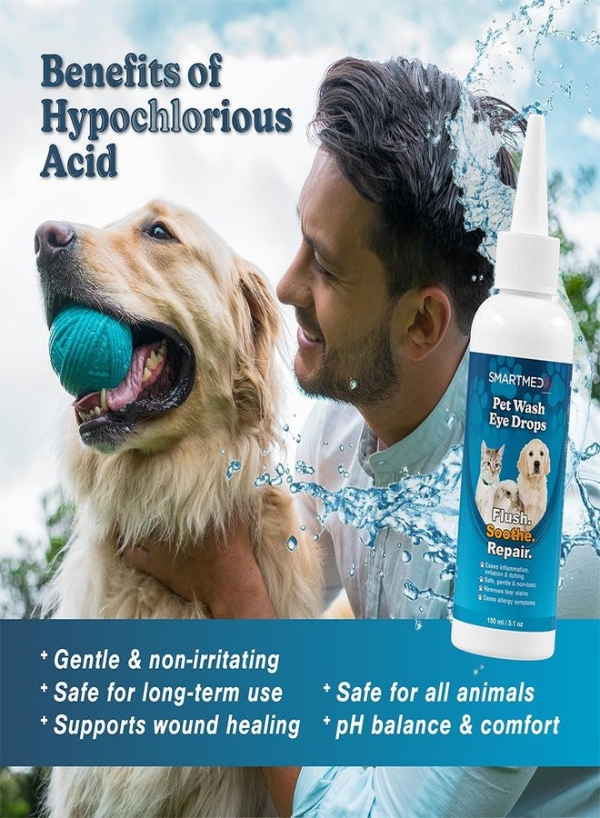 SMARTMED Large Pet Eye Wash 5.1 oz Gentle Eye Irritation Solution for Pets - Removes Dirt, Debris & Tear Stains - Safe for Daily Use - Image 5
