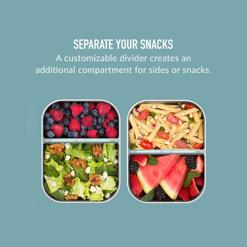 Bentgo MicroSteel Leak-Proof Lunch Box - Microwave-Safe, Oven-Safe, Bento-Style Container with Removable Divider, Airtight Lid, Sustainable Design, Odor & Stain Resistant (Aqua) - Image 5