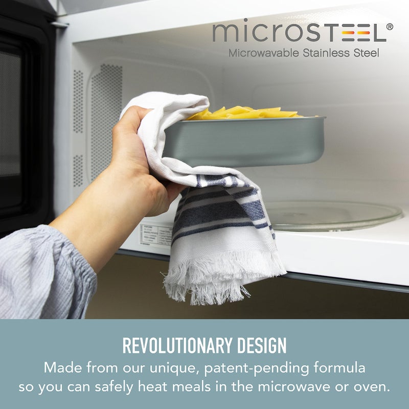 Bentgo MicroSteel Leak-Proof Lunch Box - Microwave-Safe, Oven-Safe, Bento-Style Container with Removable Divider, Airtight Lid, Sustainable Design, Odor & Stain Resistant (Aqua) - Image 2