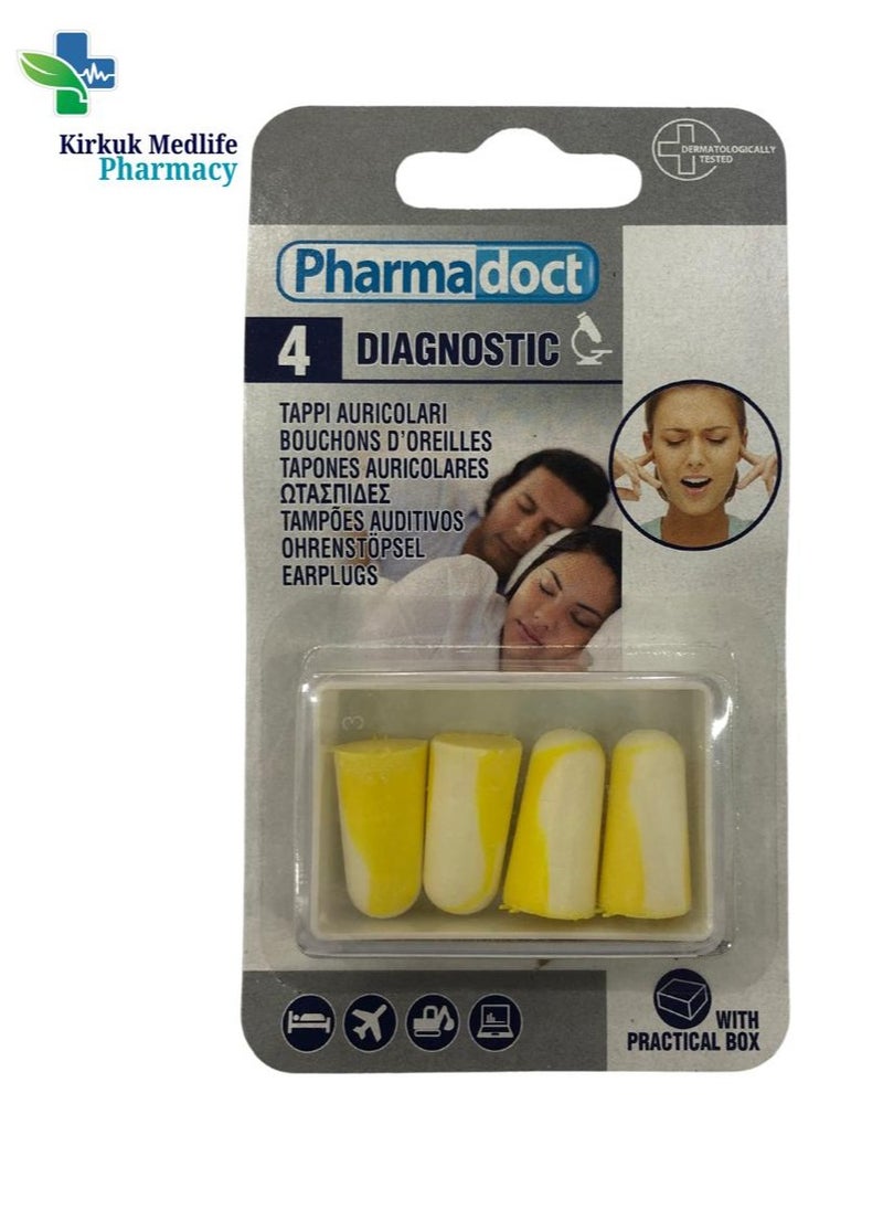 Pharmadoct Soft Antinoise Earplugs Set 4-Pieces In Clear Box, Yellow  - Image 2