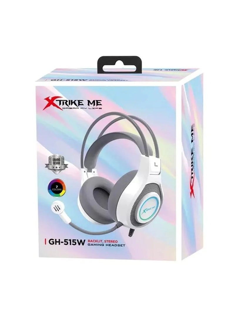 إكسترايك-مي سماعة ألعاب Xtrike Me GH-515W سلكية بإضاءة RGB ثابتة، ميكروفون عازل للضوضاء، ووسائد أذن مريحة - Image 3