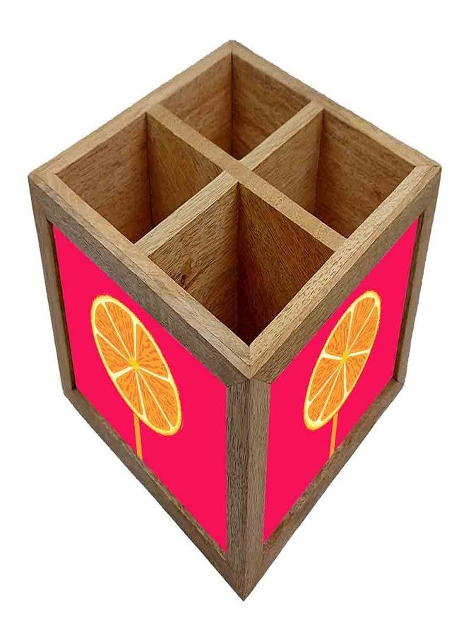Nutcase Wooden Cutlery Stand Holder Silverware Caddy Spoons Forks Knives Organizer for Dining Table & Kitchen -Made in India-Spoons NOT Included - Sweet Lime Pink - Image 3