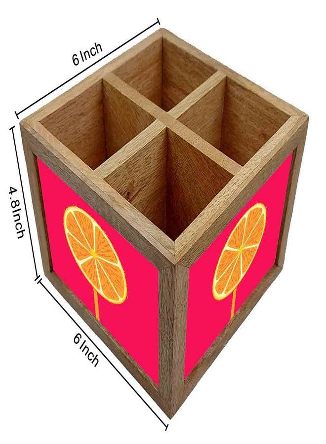 Nutcase Wooden Cutlery Stand Holder Silverware Caddy Spoons Forks Knives Organizer for Dining Table & Kitchen -Made in India-Spoons NOT Included - Sweet Lime Pink - Image 5