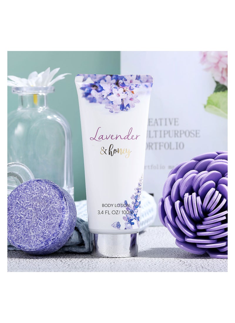 BODY & EARTH Body & Earth Gift Set for Women, Gift Baskets for Women, Women Bath Set Lavender Spa Baskets with Bubble Bath, Bath Salts, Body Lotion, Scented Candle, birthday gifts for Women, birthday gift Basket  - Image 3