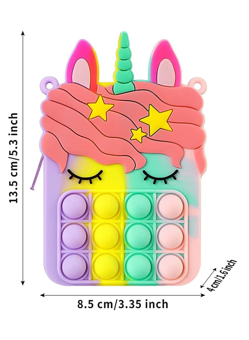 DUSALA Pop Shoulder Bag for Girls and Women, Big Pop Purse Bags, Lovely Sensory Silicone Cartoon Bag Toy for Students Kids - Image 4