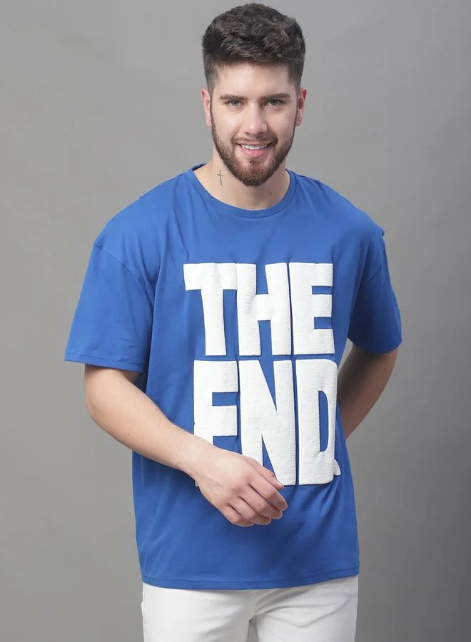 Styli Men Blue Graphic Print Oversized T-Shirt By Door74