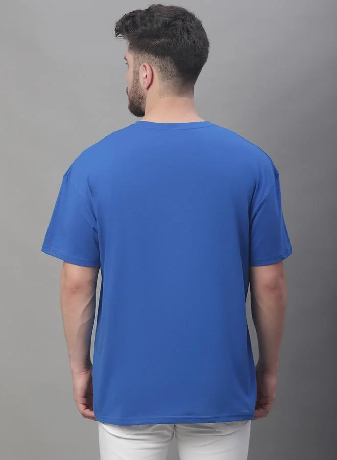Styli Men Blue Graphic Print Oversized T-Shirt By Door74