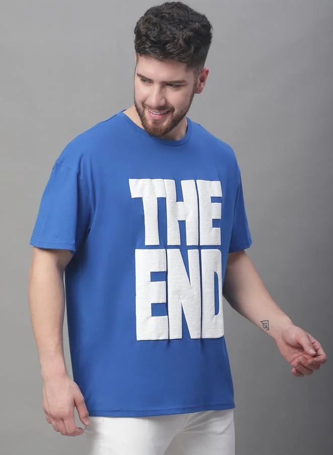 Styli Men Blue Graphic Print Oversized T-Shirt By Door74