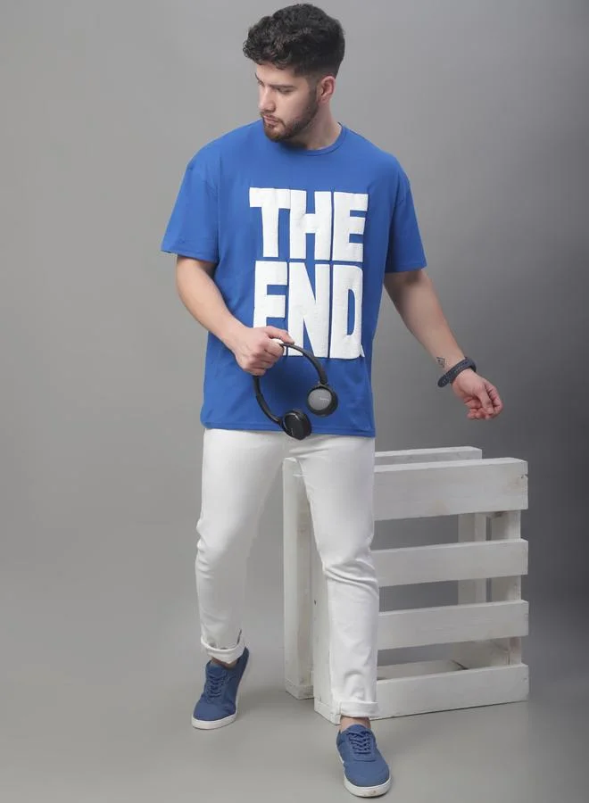 Styli Men Blue Graphic Print Oversized T-Shirt By Door74
