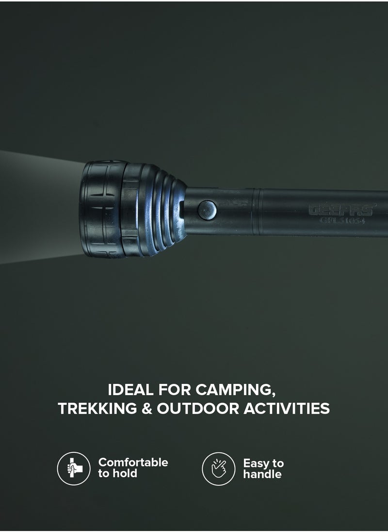 GEEPAS - Rechargeable LED Flashlight, USB Rechargeable| 8hrs Working Torch | Lithium Battery | Ideal for Camping, Trekking & Outdoor Activities - Image 1